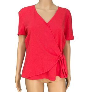 Old Navy Textured Wrap-Front Side-Tie Top for Women 100% cotton size S